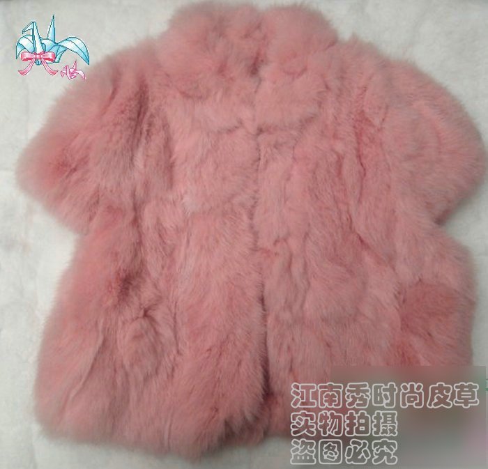 2013 patchwork rabbit fur coat stand collar outerwear short-sleeve multicolor