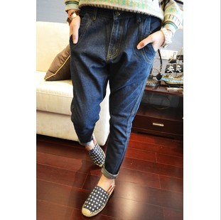 2013 primaries loose skinny jeans universal denim pants dark color jeans female