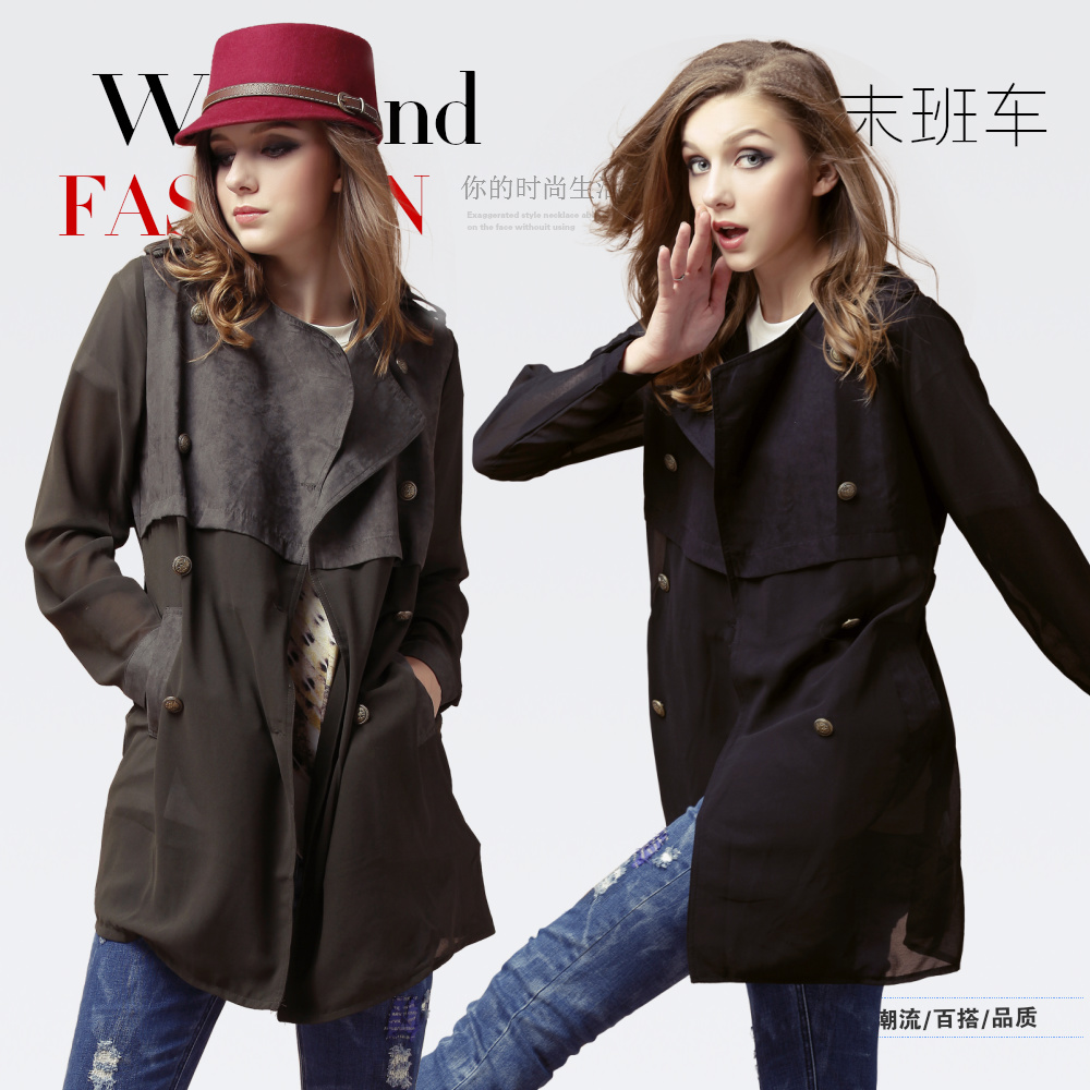 2013 pure spring women's new arrival autumn plus size autumn outerwear trench female