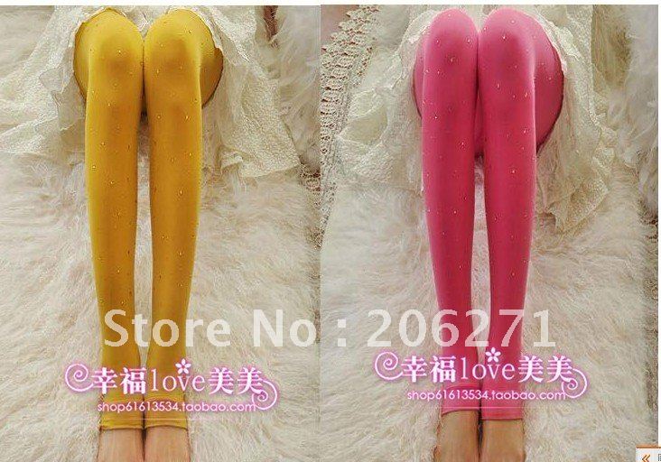 2013 qiu dong candy color add wool upset lady warm trousers velvet bamboo charcoal nine points backing pantyhose