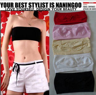 2013 sexy  hot free ship Elastic velvet breathable tube top small vest tube top 5-color