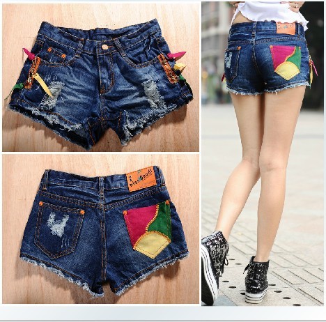 2013 Sexy Lady Color pocket jeans short women jeans short ladies Han edition short pants 325 free shipping