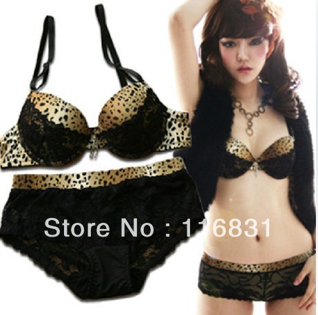 2013 sexy leopard grain temptation lace bra suit