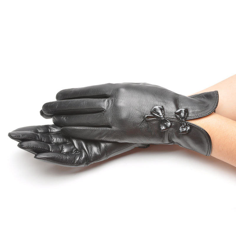 2013 sheepskin genuine leather elegant women's thermal gloves