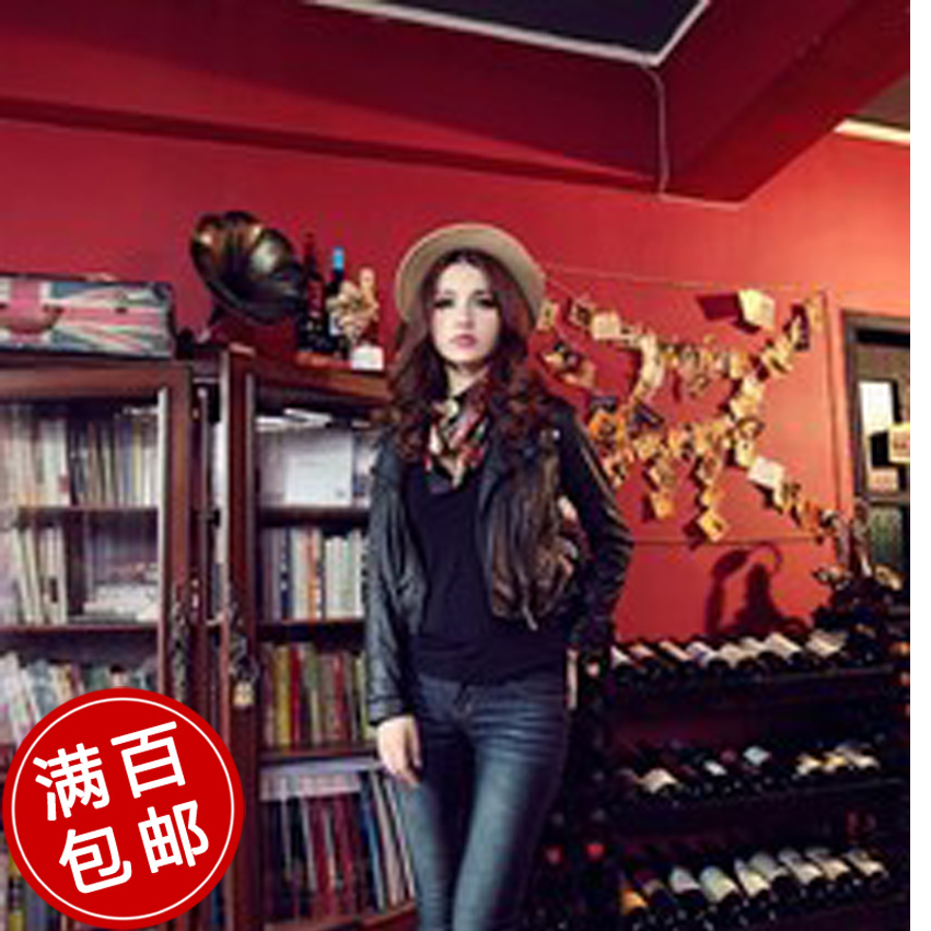 2013 short jacket female spring elegant slim leather clothing outerwear design short outerwear