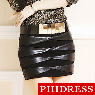 2013 short skirt autumn and winter slim hip bust skirt sexy elegant strap female leather skirt