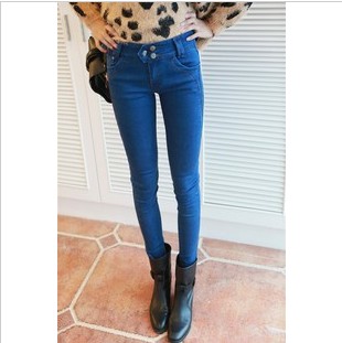 2013 slim skinny pants four seasons all-match buckle skinny jeans