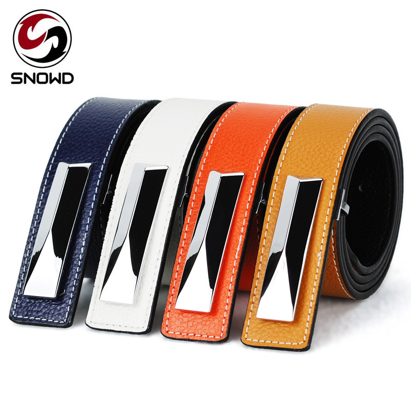 2013 snowd commercial women's belt first layer of cowhide double faced smooth buckle strap genuine leather