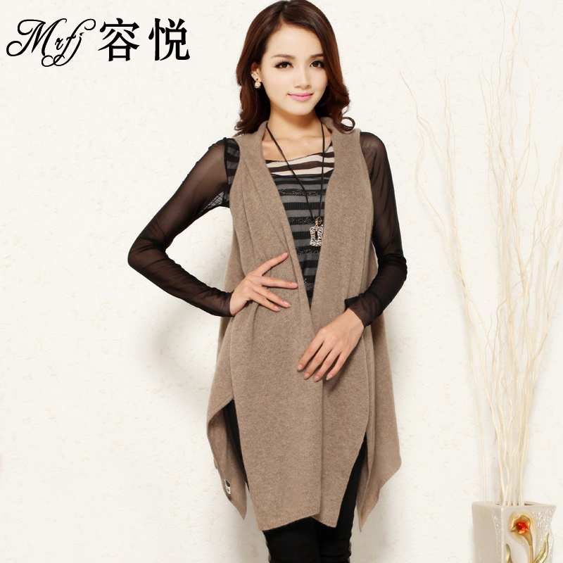 2013 solid color sleeveless medium-long formal sweater