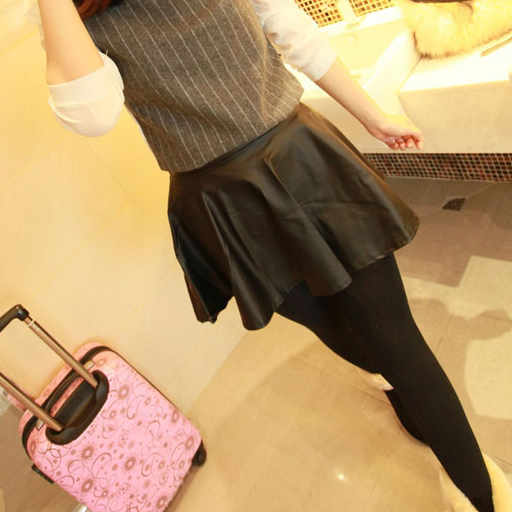 2013 spring a-line leather skirt short skirt slim 703 bust skirt