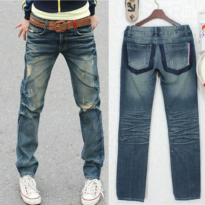 2013 spring all-match straight denim trousers low-waist women's jeans