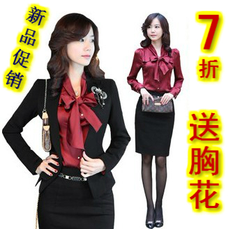 2013 spring and autumn 4 professional skirt women's suit slim small suit jacket