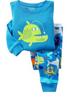 2013 spring and autumn children's clothing baby lounge long-sleeve sleepwear 100% cotton 100% cotton underwear set small shark