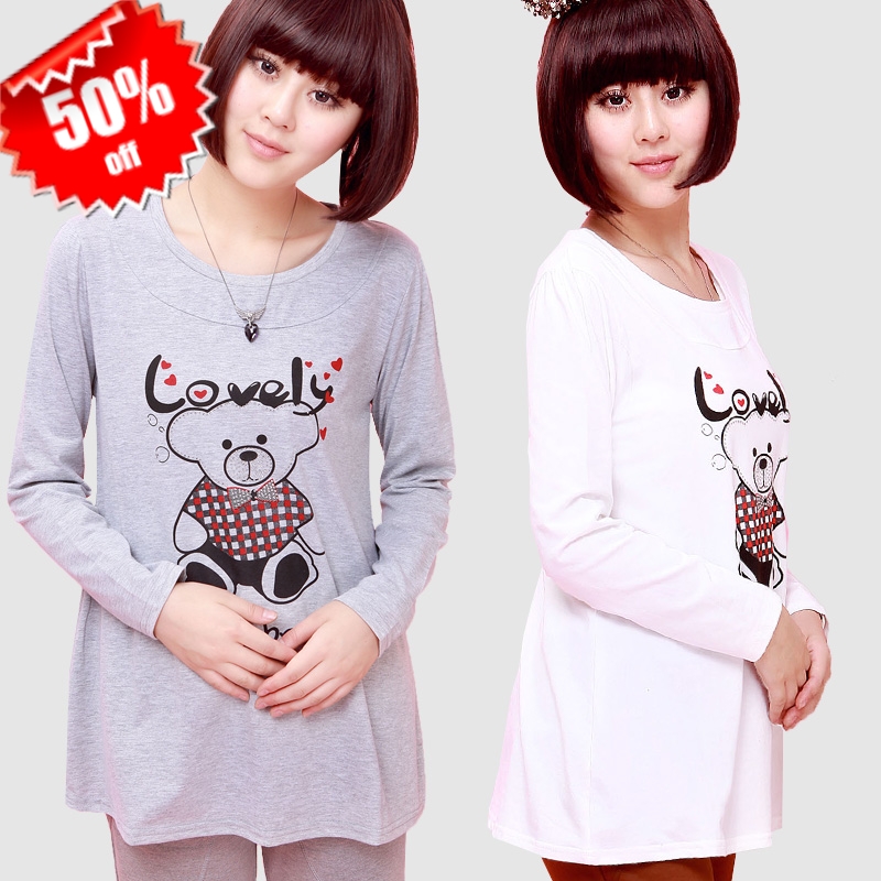 2013  spring and autumn maternity clothing 100% cotton maternity t-shirt fashion long-sleeve maternity top maternity shirt