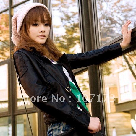 2013 Spring And Autumn Motorcycle Slim Short Design Leather Jackets Pu Women