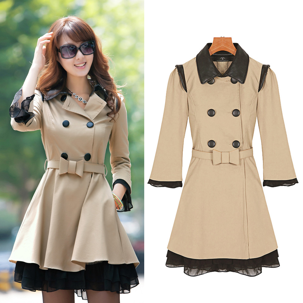 2013 spring and autumn new arrival trench slim medium-long fashion trench women's autumn and winter outerwear