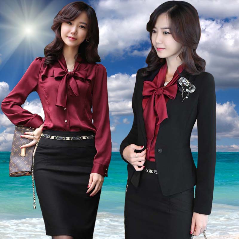 2013 spring and autumn ol slim work wear white collar set work wear suit skirt formal fashion female