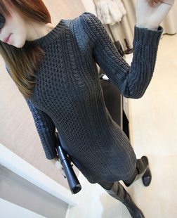 2013 spring and autumn royal vintage star design sweet long sweater one-piece dress female