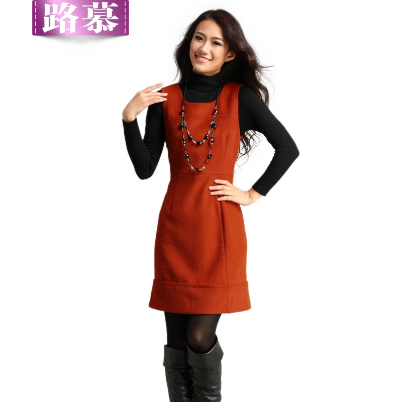 2013 Spring And Autumn Slim Woolen Tank Dress Sleeveless Woolen One-Piece Dress CM-W0017