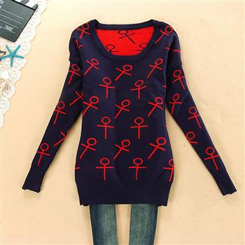 2013 spring and autumn sweet gentlewomen o-neck pullover knitted sweater women's