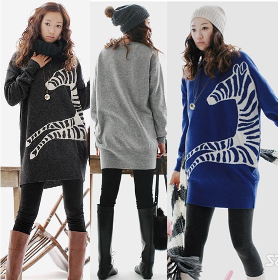 2013 spring and autumn women's 63003 print design loose long sweater