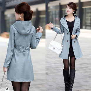 2013 spring and autumn women's casual outerwear ,slim trench thin long paragraph double breasted ,M-XXL ,J297