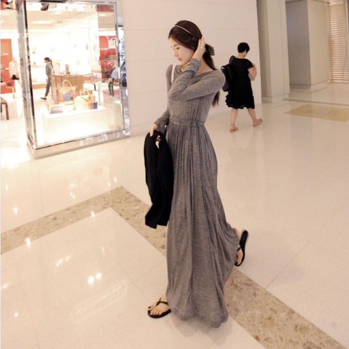 2013 spring and autumn women's elegant gentlewomen slim big round swing full dress long-sleeve dress 0327