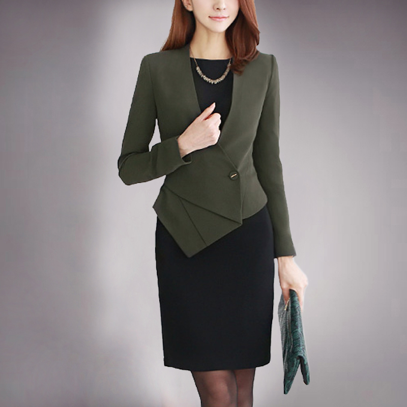 2013 spring and autumn women's fashion sweep short jacket pencil bust skirt dress set