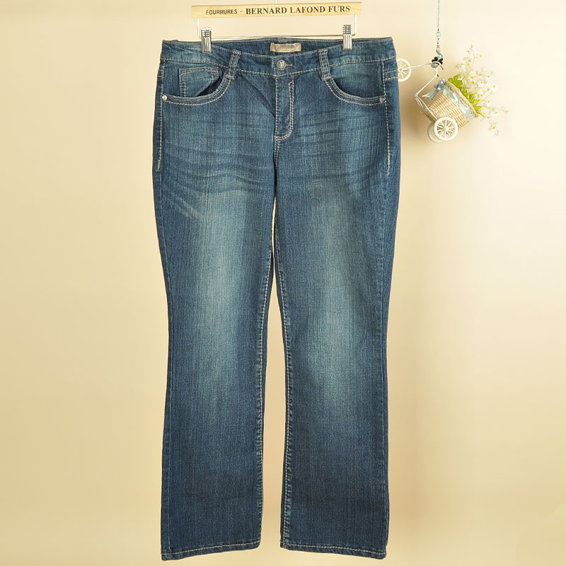 2013 spring and autumn women's jeans straight pants trousers plus size 6a4f3k (WC001)