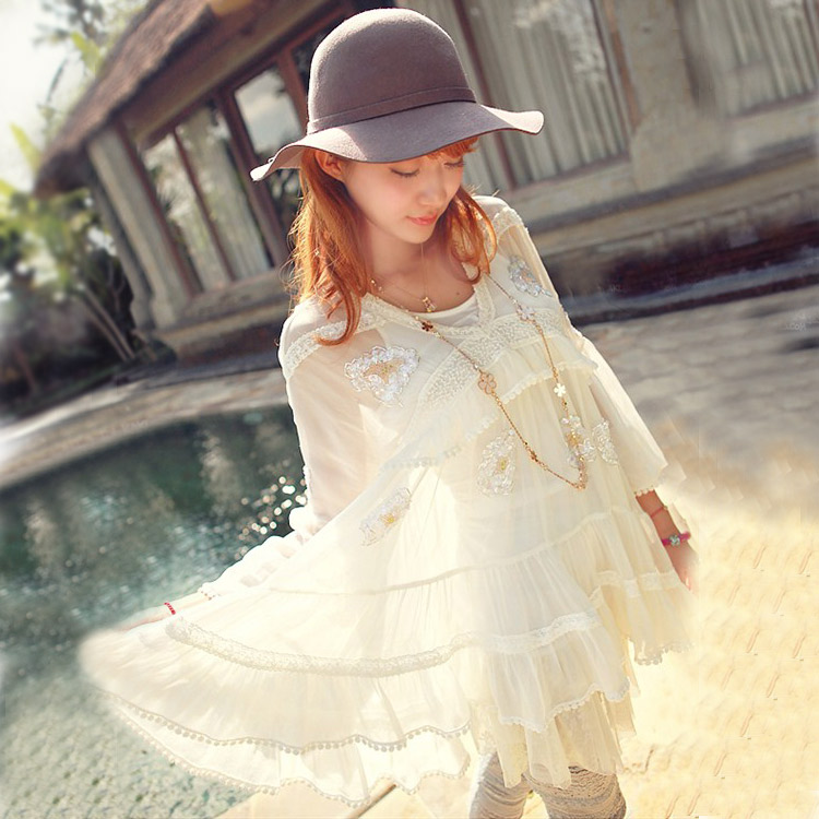 2013 spring and autumn women's sweet slim all-match long-sleeve chiffon one-piece dress basic skirt chiffon shirt c352