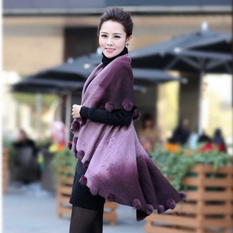 2013 spring and autumn wool cloak plus size long design cloak sweater Women cape outerwear cardigan