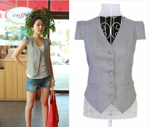 2013 spring and summer autumn new arrival slim waist short-sleeve blazer small vest small vest women's