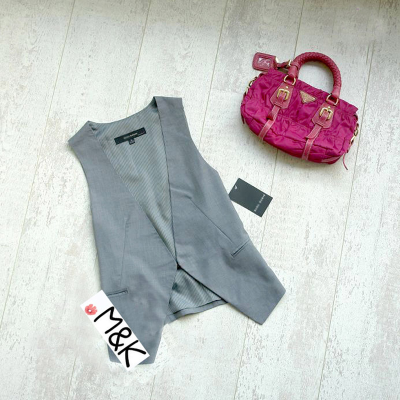 2013 spring and summer brief ol slim all-match fashion sleeveless vest suit vest grey black women's