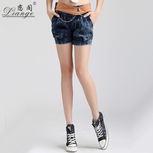 2013 spring and summer denim female thin loose plus size denim bloomers shorts female shorts denim