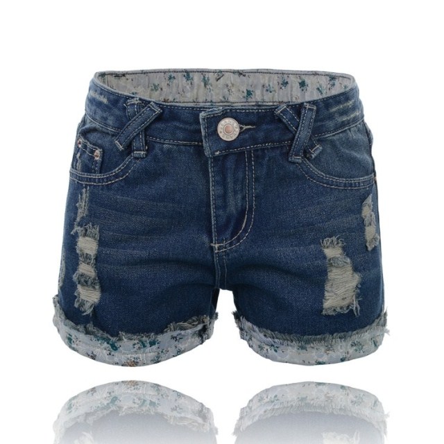 2013 spring and summer denim shorts female distrressed loose female shorts denim