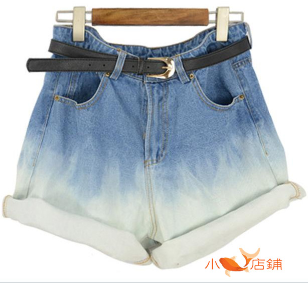 2013 spring and summer denim shorts female distrressed loose female shorts denim