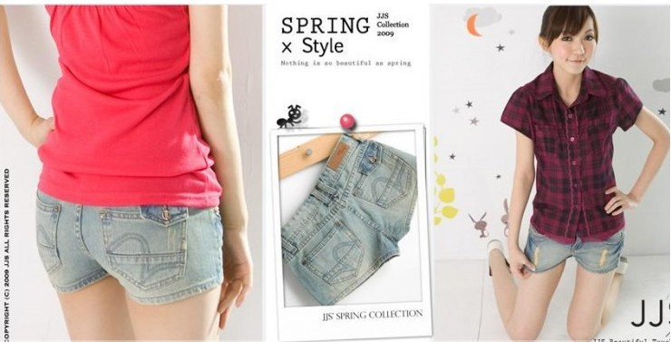 2013 spring and summer denim shorts female distrressed loose female shorts denim jeans