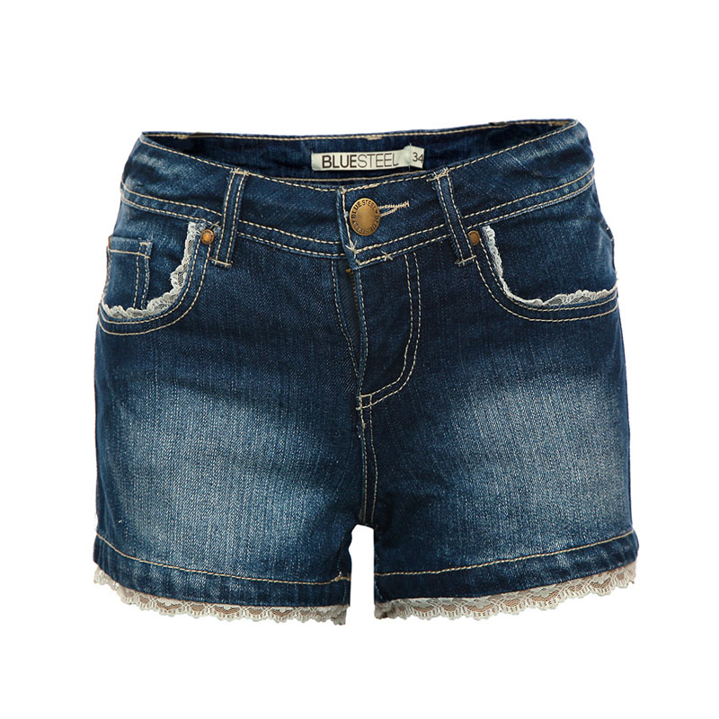 2013 spring and summer denim shorts female lace loose female shorts denim