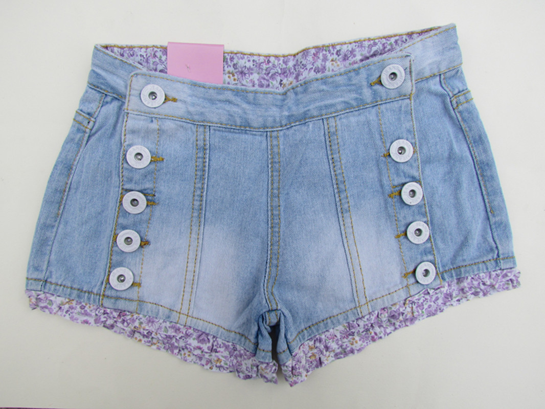 2013 spring and summer denim shorts female light blue distrressed loose shorts female