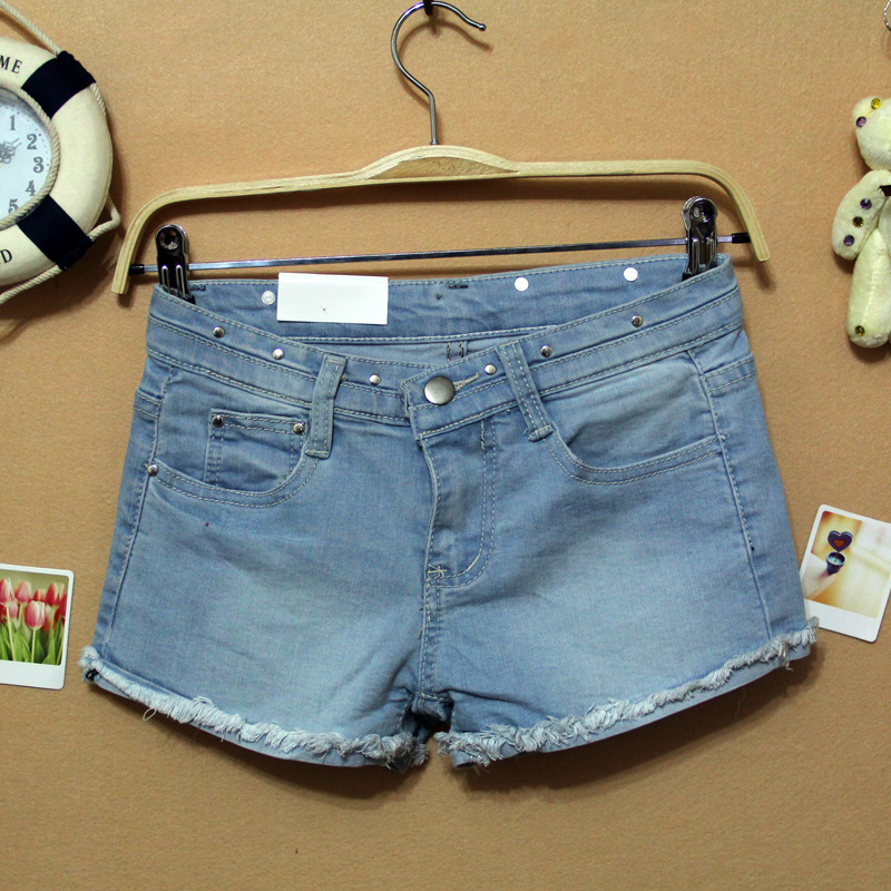 2013 spring and summer denim shorts moben distrressed female loose female shorts