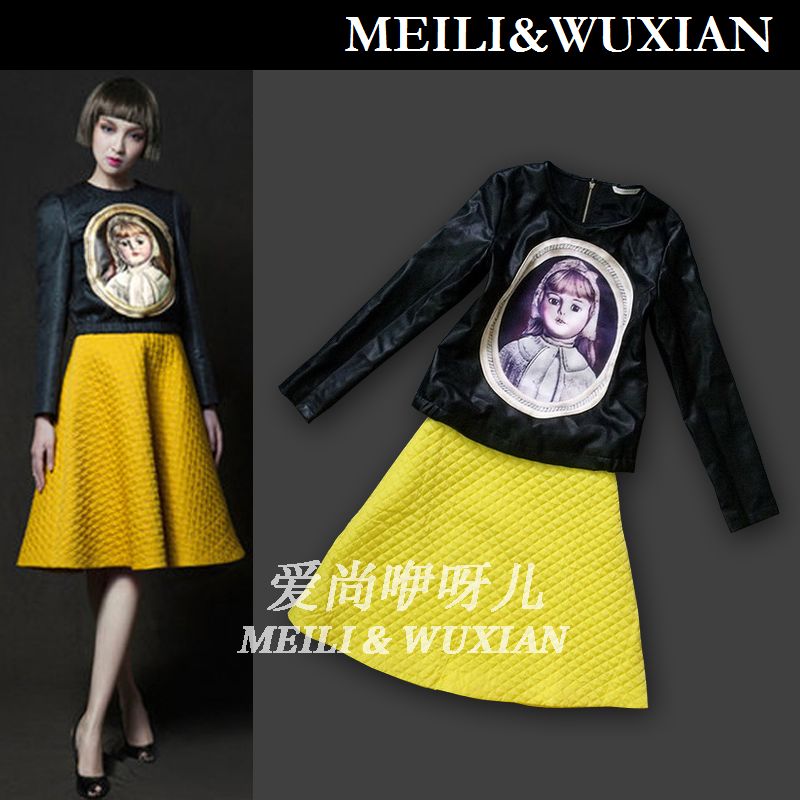 2013 spring and summer fashion high quality women's aesthetic fashion doll set top half-skirt