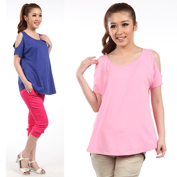 2013 spring and summer maternity clothing knitted cotton 100% strapless casual maternity top maternity t-shirt summer