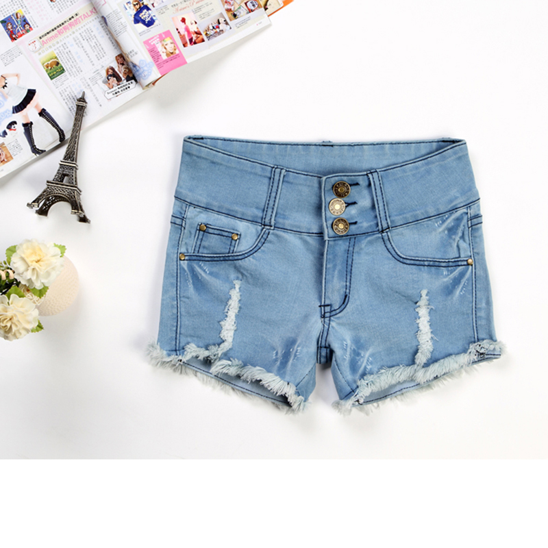 2013 spring and summer mm high waist denim shorts female plus size hole boot cut jeans moben single-shorts loose