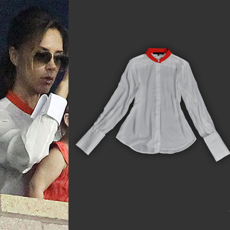 2013 spring and summer new arrival women's victoria casual ol long-sleeve white shirt