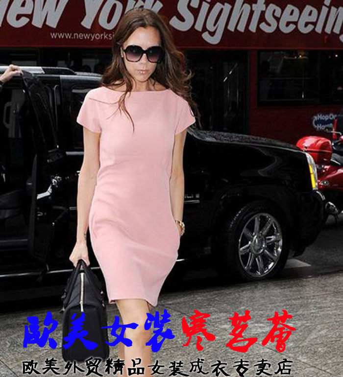 2013 spring and summer victoria beckham o-neck one-piece dress OL style