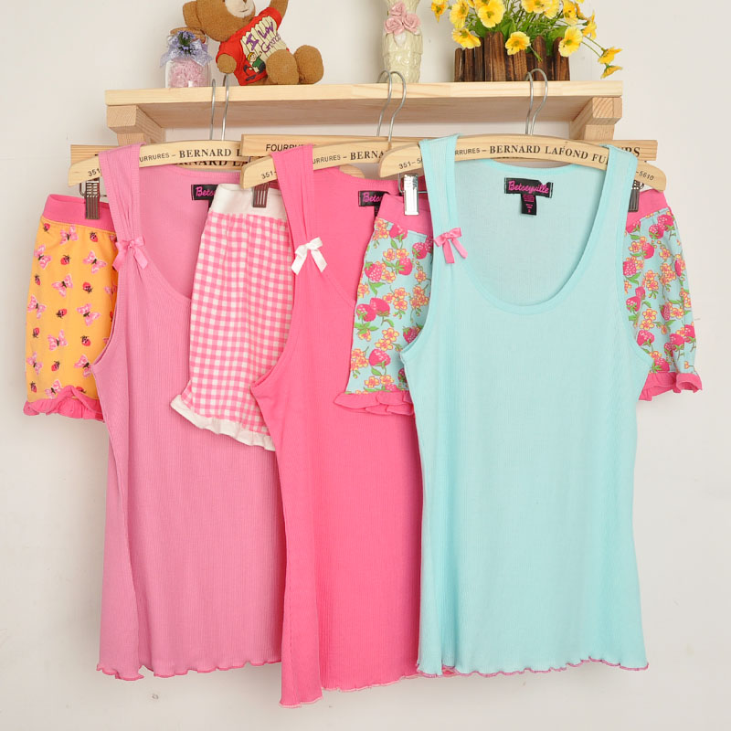 2013 spring and summer women's home set sleep set vest shorts