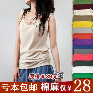 2013 spring and summer women's new arrival loose small vest knitted basic shirt