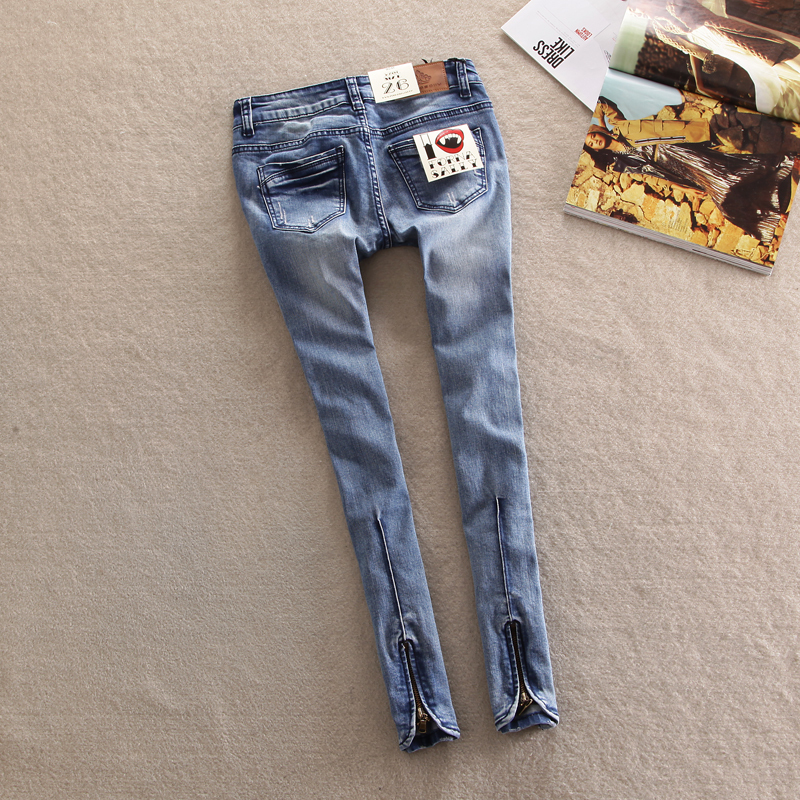 2013 spring and summer women's new arrival - petals trousers zipper tight butt-lifting skinny jeans pants