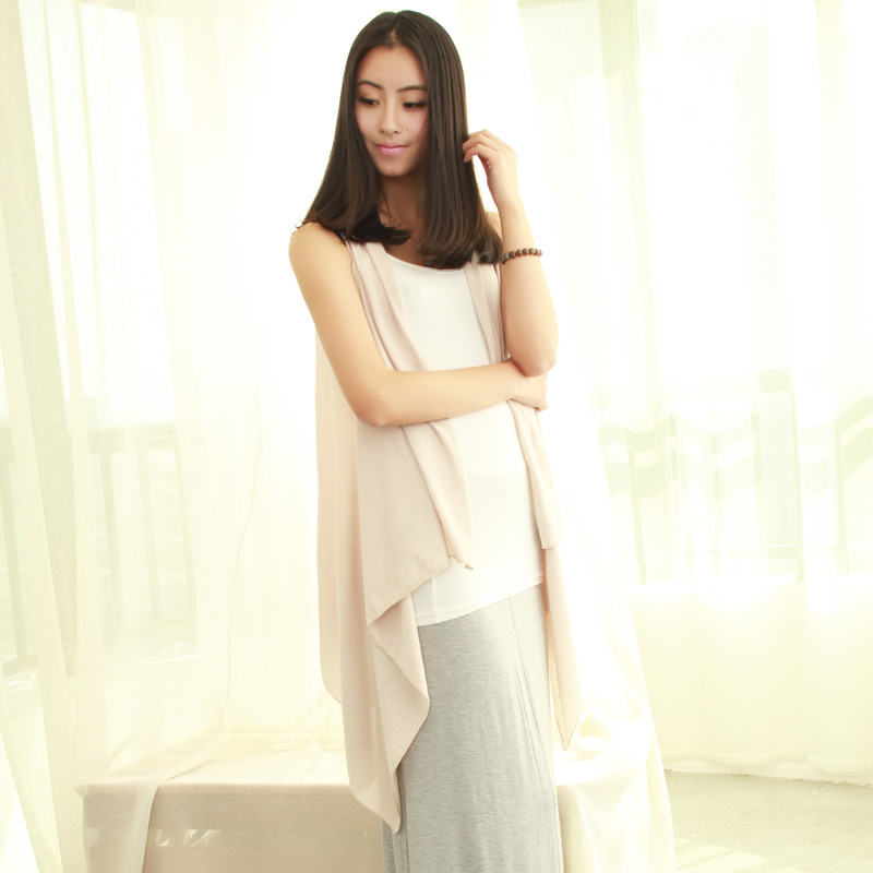 2013 spring and summer women's sleeveless cardigan female irregular elegant medium-long cardigan cape brief