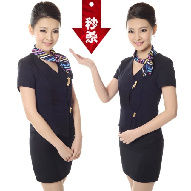 2013 spring and summer work wear professional set stewardess uniforms ol front desk women suit